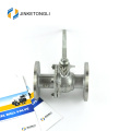 JKTLFB014 cast iron cf8m 1000wog 2 piece flanged double ball valve